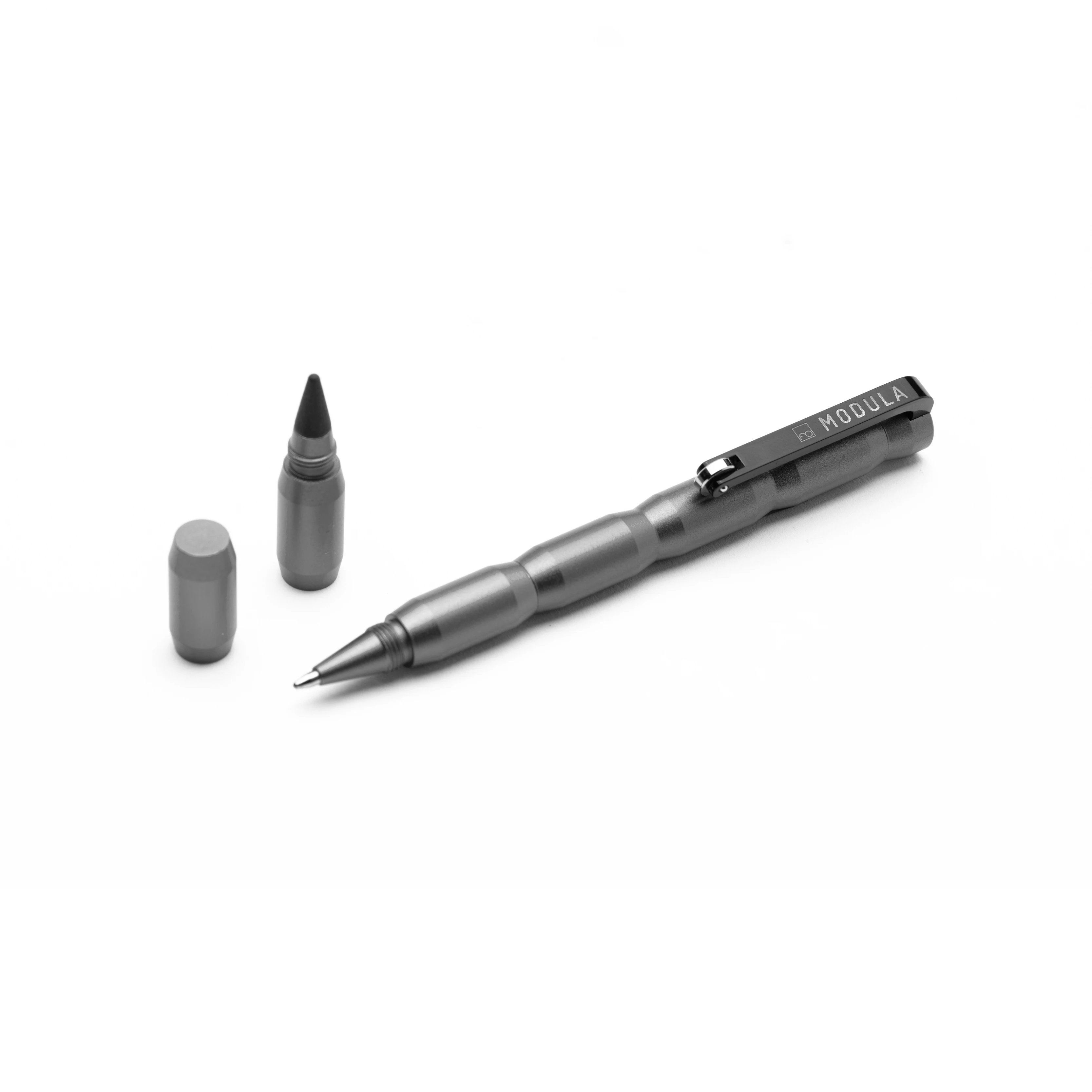 Modular Pen With Ballpoint Refill and Replaceable Graphite Tip Design in Italy Business Gift Grey Titanium Luxury Ballpoint Pen