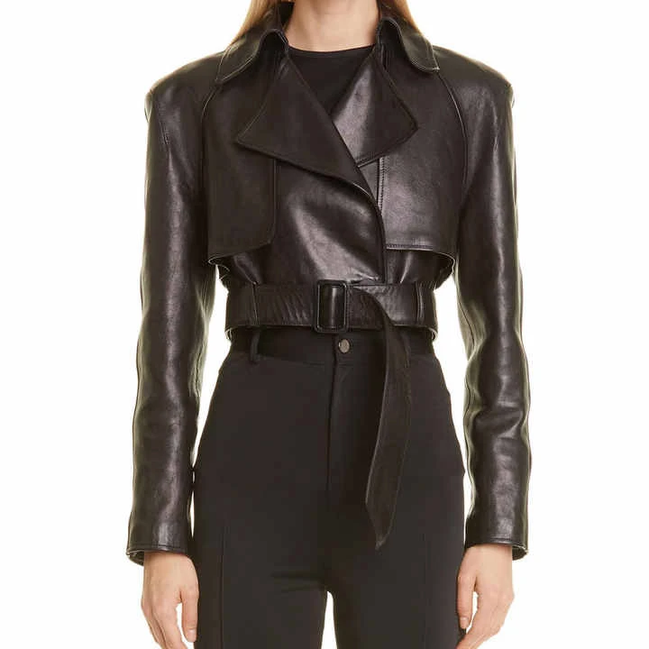 Hot Sale High Quality Leather Jacket For Women New Fashion Design With Polyester Lining Long Sleeve Zip Up Coat Autumn Winter - Image 1