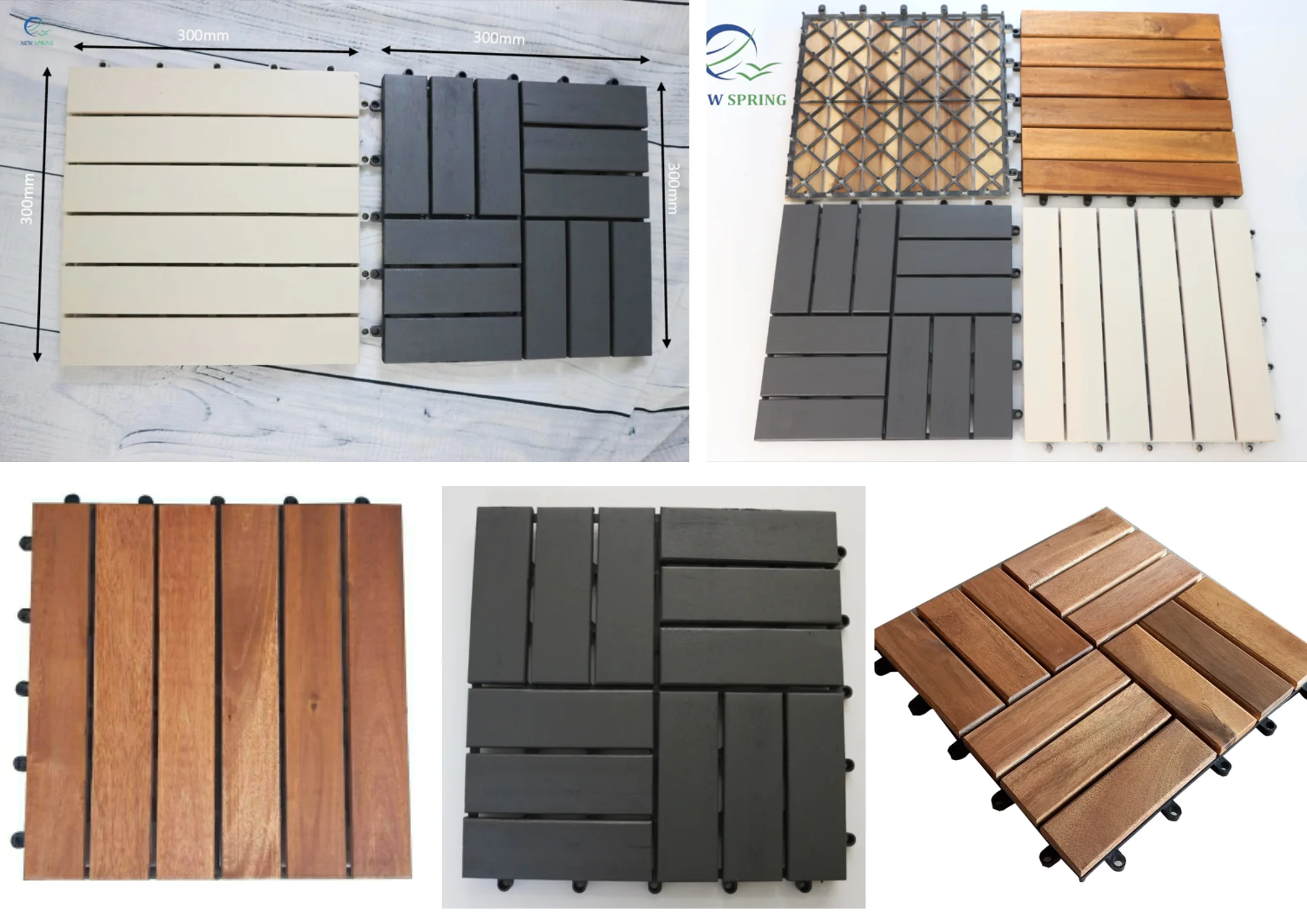 Outdoor Deck And Patio Interlocking Flooring Tiles (brownstained) Easy