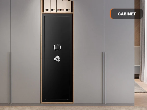 Weichi Large Fingerprint Gun Safe Home Security Wall Mounted Shooting Gun Storage Box Steel Biometric Gun Safe Cabinet Box