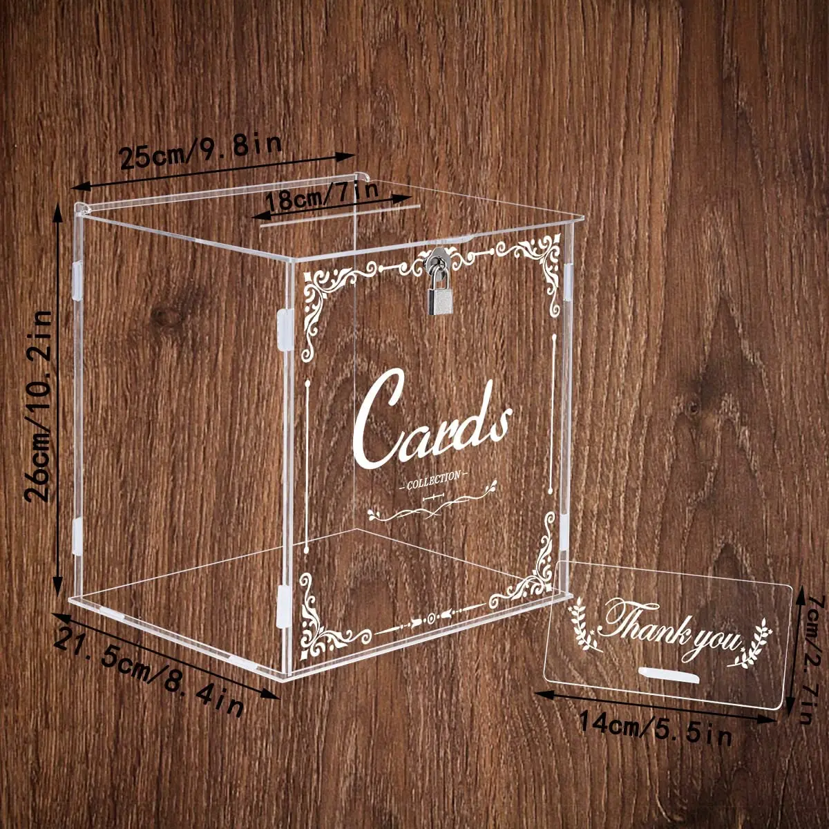 Acrylic Wedding Card Box With Sign Large Clear Card Box With Lock For