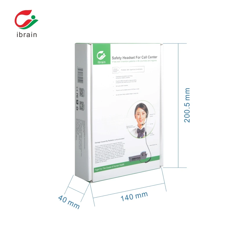 Ibrain Device Ibrain Anti-Radiation Call Center Headset with USB Connection, Volume ...