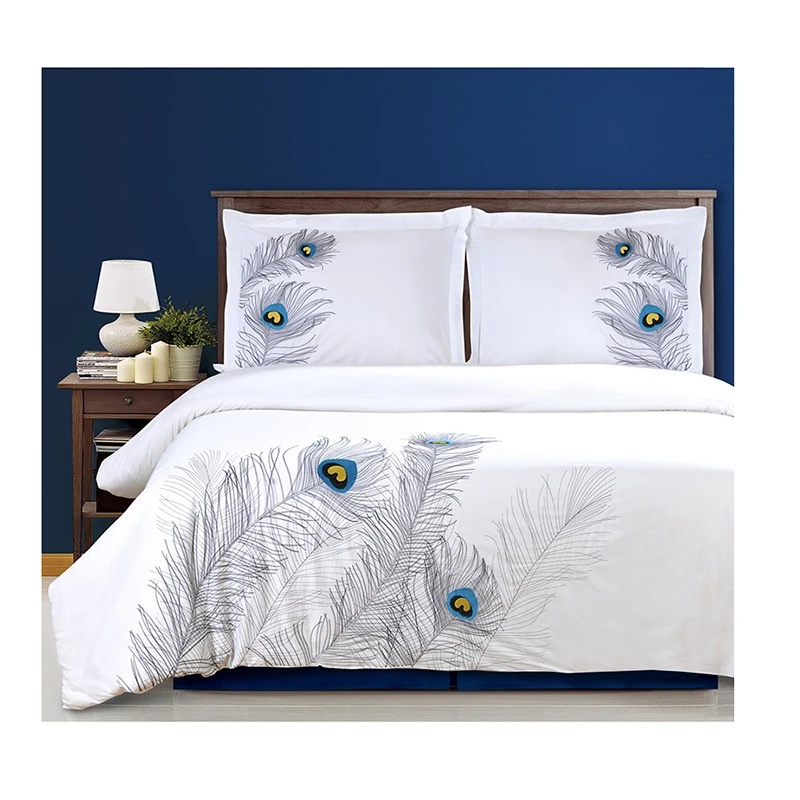 Оптовая продажа домашний текстиль Роскошный дизайнерский комплект постельного белья из 100% хлопчатобумажной ткани пододеяльник рождественское пространство количество ко Дню Святого