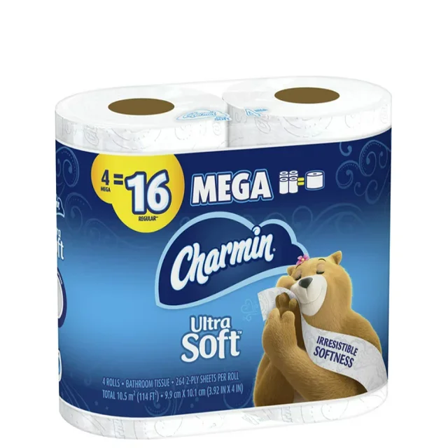 100% High Grade Charmin- Ultra Soft Cushiony- Touch Toilet Paper,24 ...