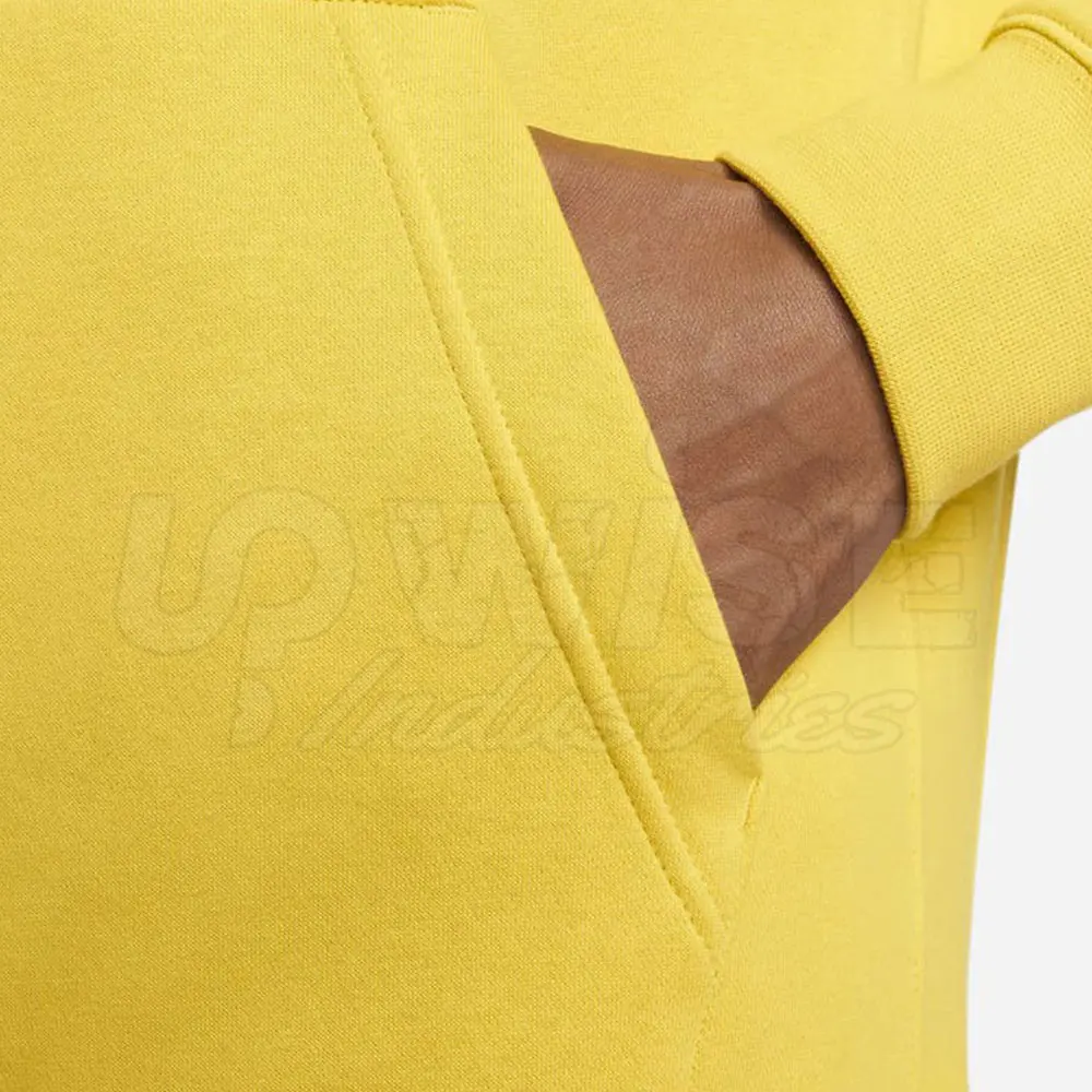 Lemon Yellow Color Full Simple Plain Men Hoodies Winter Warm Casual Men