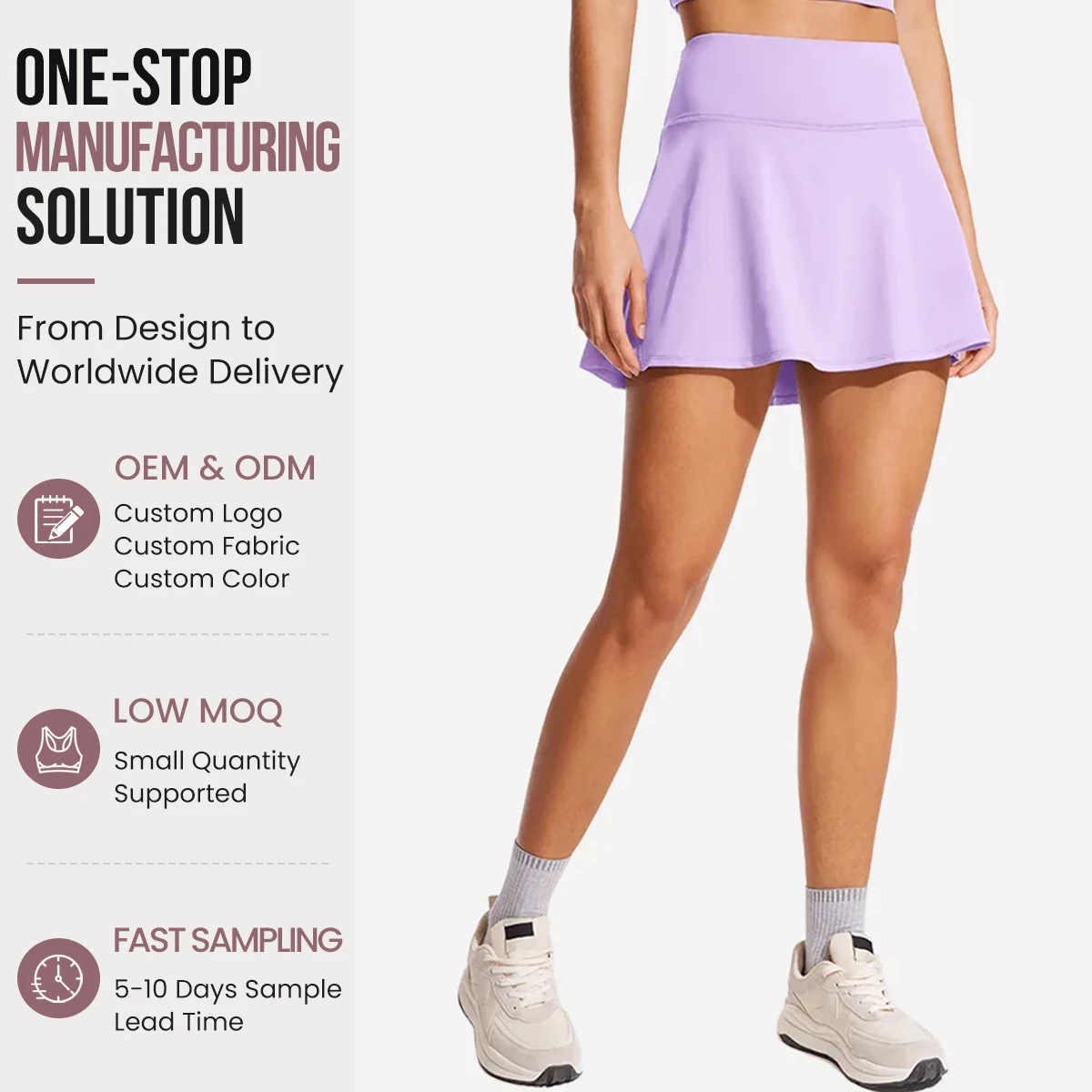 Wholesale Sport Skirt With Shorts Women High Waist Workout Pleated Two in One Piece Culottes Yoga Gym Running Tennis Skirt