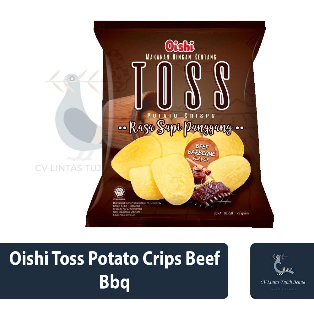 Wholesale Oishi Toss Potato Crisp 75gr Beef Bbq Flavor Crispy Salty ...