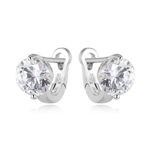 925 Sterling Silver Diamond Earrings Fashion Victorian Huggie Style Gold Plated for Women Trendy Victorian Jewelry for Gifts