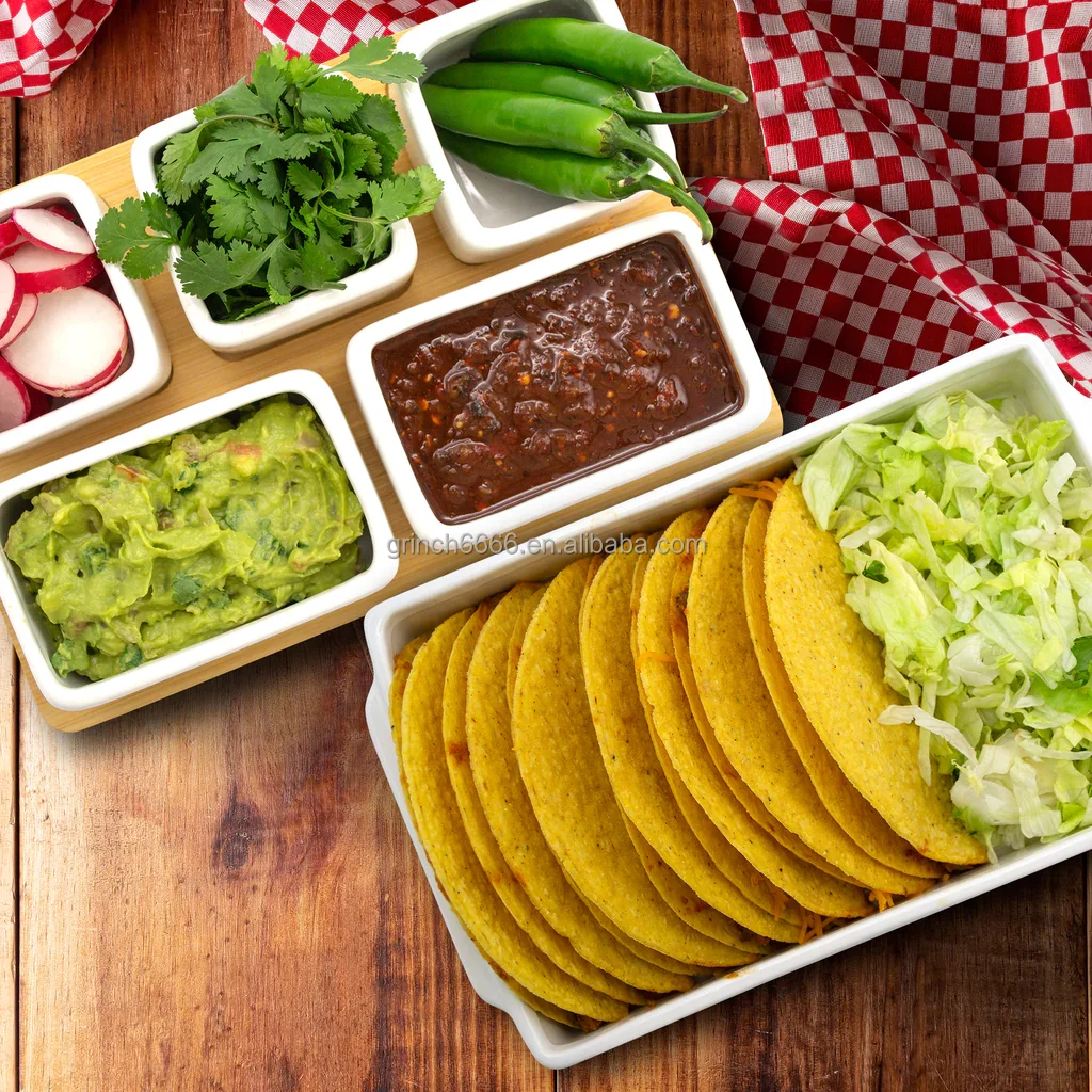 Ceramic Taco Shell Container Holder Set for Party Appetizers
