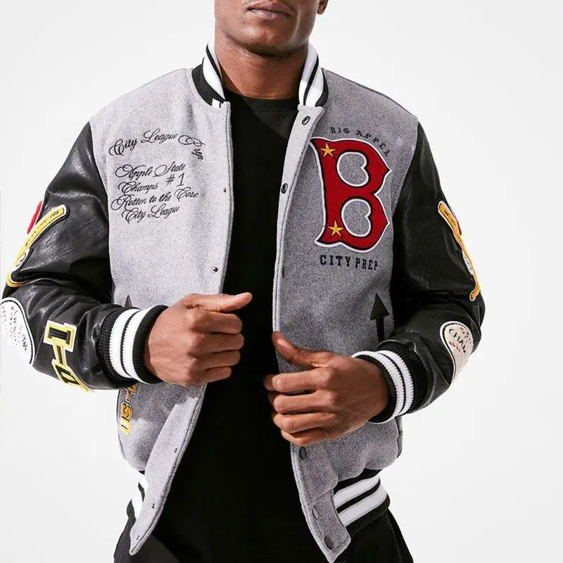 Oem Wholesale Varsity Jackets Customized Embroidery Chenille Patches  Varsity Jacket Oversize College Baseball Jacket for Man