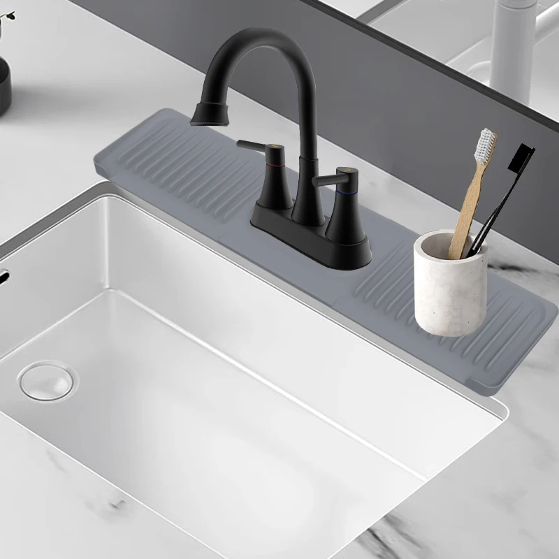 Silicone Faucet Top Ranking Tray Mat Kitchen Sink Silicone Faucet Mat Dish Soap Sponge Holder Drying Mat
