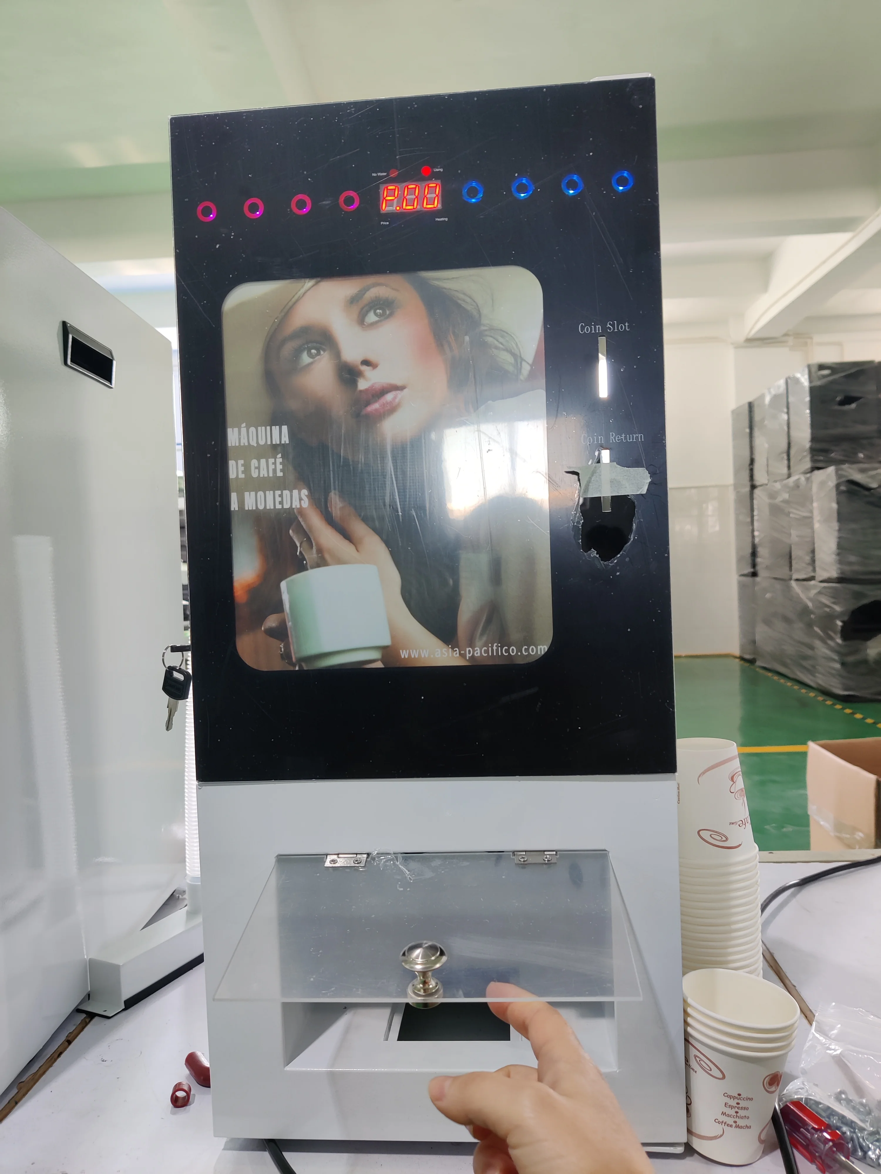 Hot Beverage Vending Machine With Coin Slot And Auto Cup Buy Hot