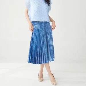 Direct From the Factory Women's Pleated Skirt Loose Casual MinI Print Miyake A-Line Skirt