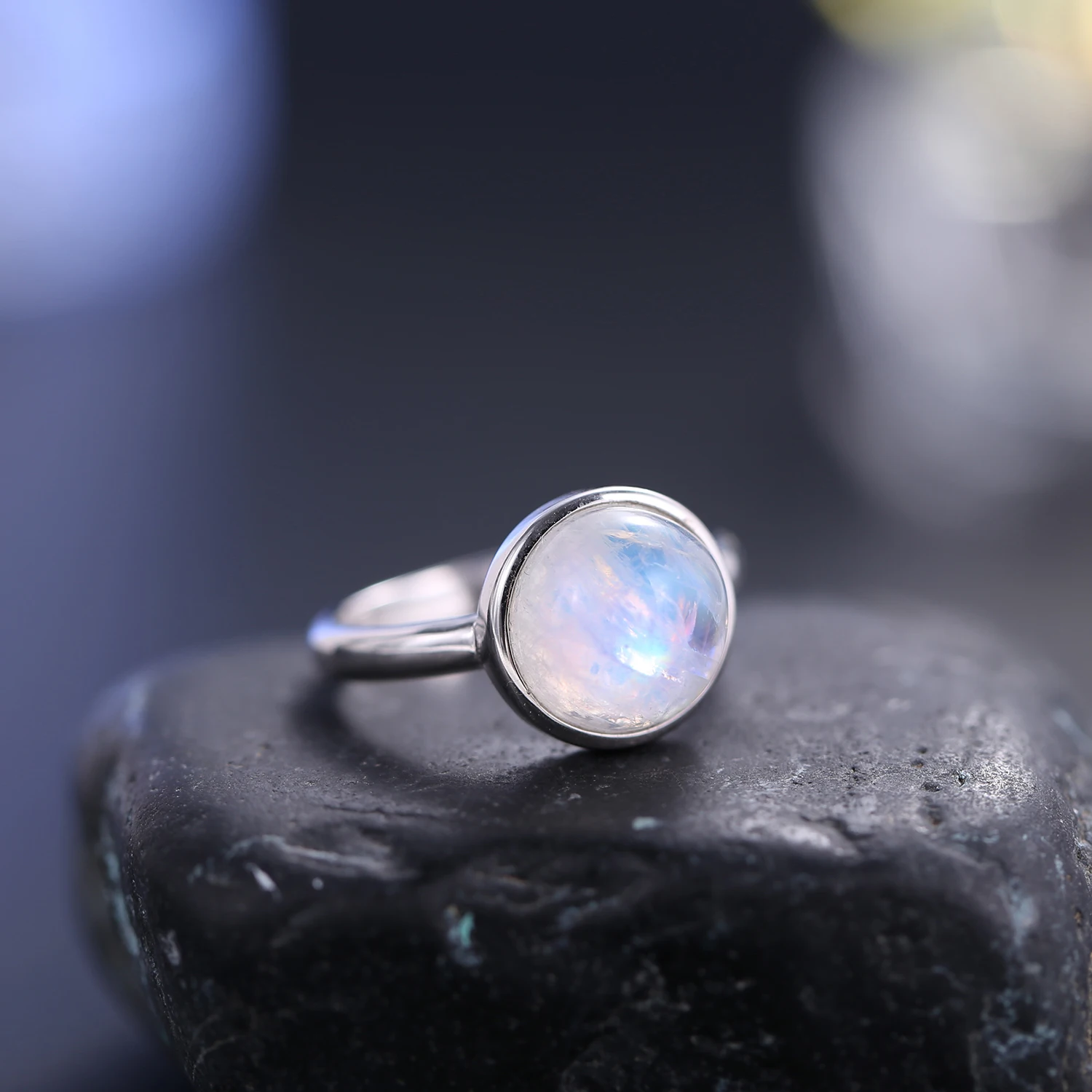 Wholesale Engagement Rings 925 Sterling Silver Moonstone