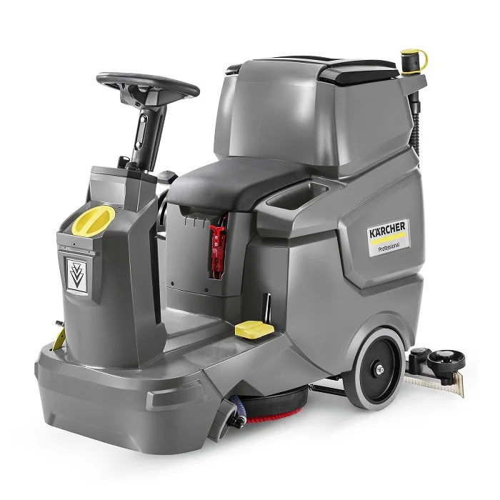 ET-100\ Battery Operated Car Type Ride on Floor Scrubber Commercial Tennis Court Floor Road Sweeper Machine