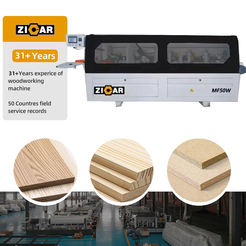 ZICAR Economy Model MF50W Edge Bander 5 Operations Single Phase Full Automatic Edge Banding Machine for Furniture
