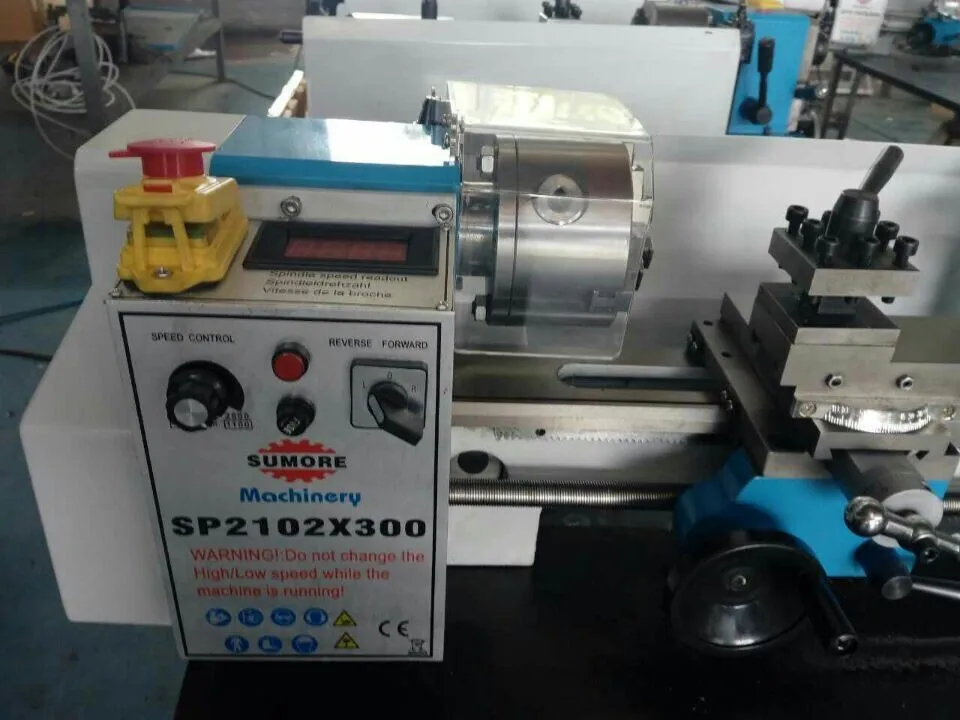 SUMORE SP2102 Variable Speed Belt Driven Hobby Bench Metal Mini Lathe Machine with Best Quality