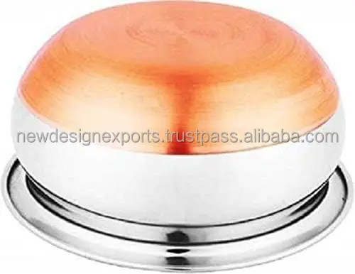 Indian Serving Handi 5 Pcs Set  Copper Bottom Stainless Steel Cooking Pot Biryani Punjabi Kitchen Serving Bowl