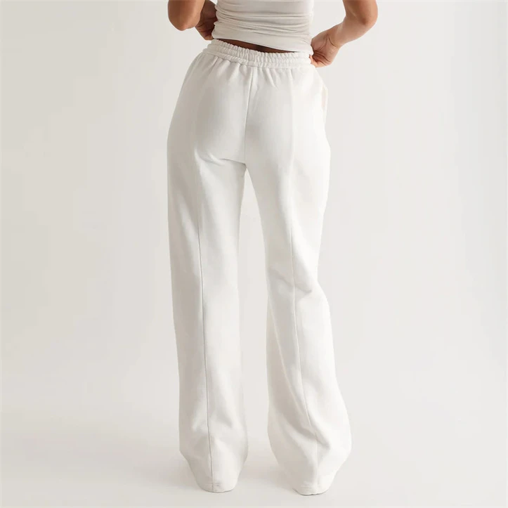 Wholesale Women Flare Jogger Pants And Trousers 100% Cotton Breathable Soft Baggy Wide Straight Leg Pants Sweatpants For Sale