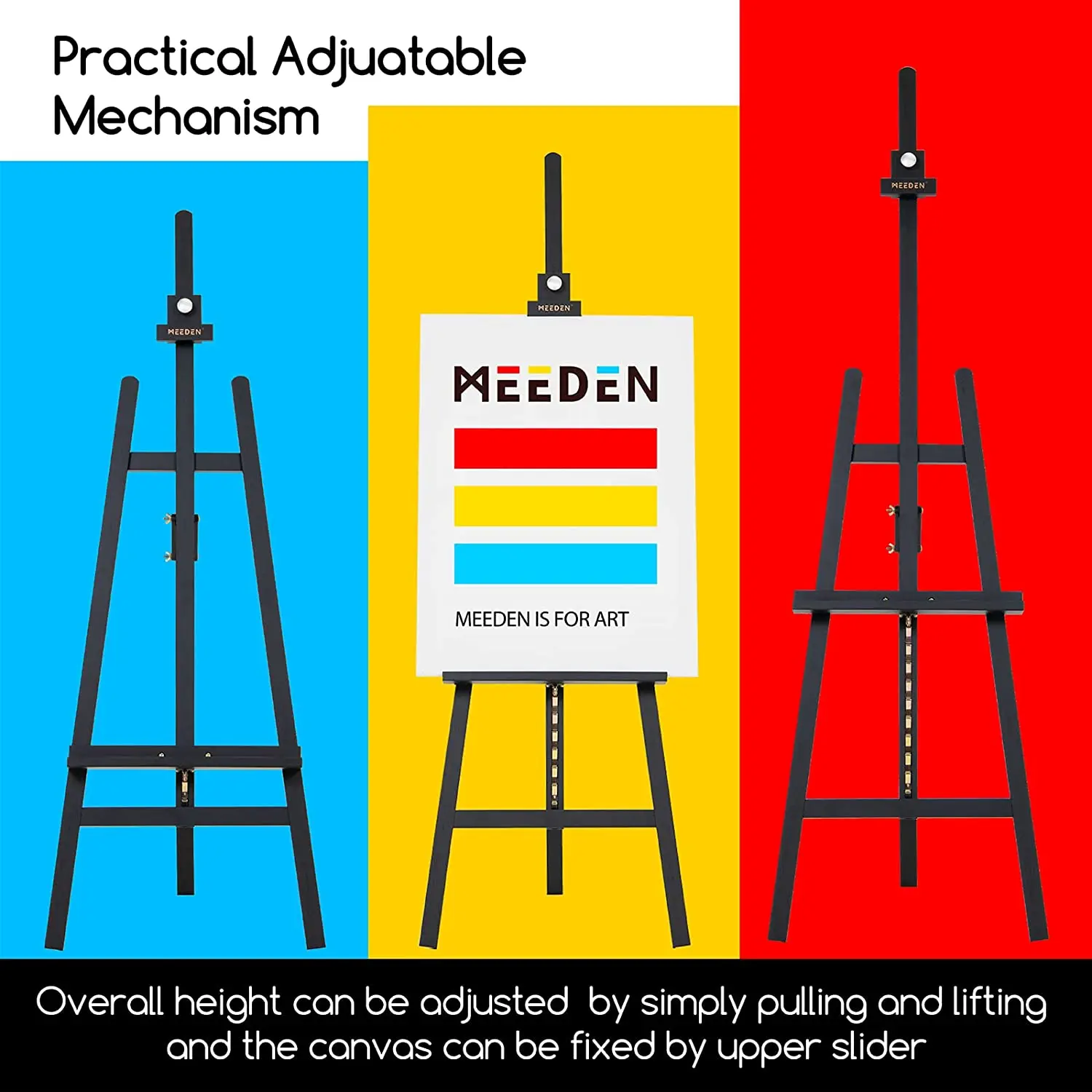 MEEDEN Wooden Easel for Painting/Display Adjustable