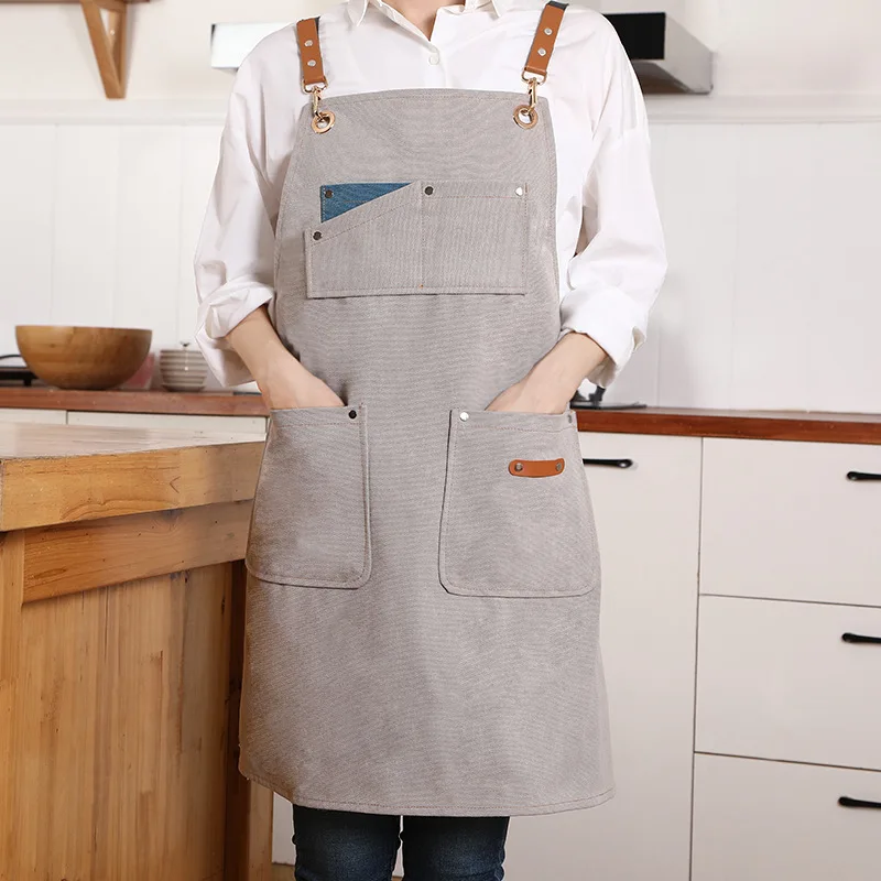 Custom Adjustable Linen Apron Sublimation Printing Kitchen Apron With