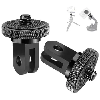 2 Pieces 1/4"-20 Inch Aluminium Adapter Tripod Mount Go Pro Insta360 Action Cameras for SJCAM SJ4000 for Xiaoyi