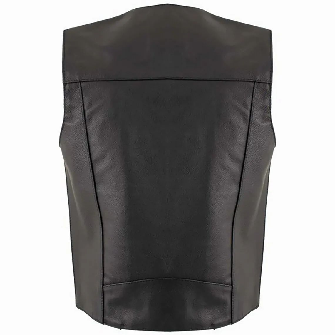 MDM Men's Casual Black Lamb Nappa Leather Vest – Soft Western Style