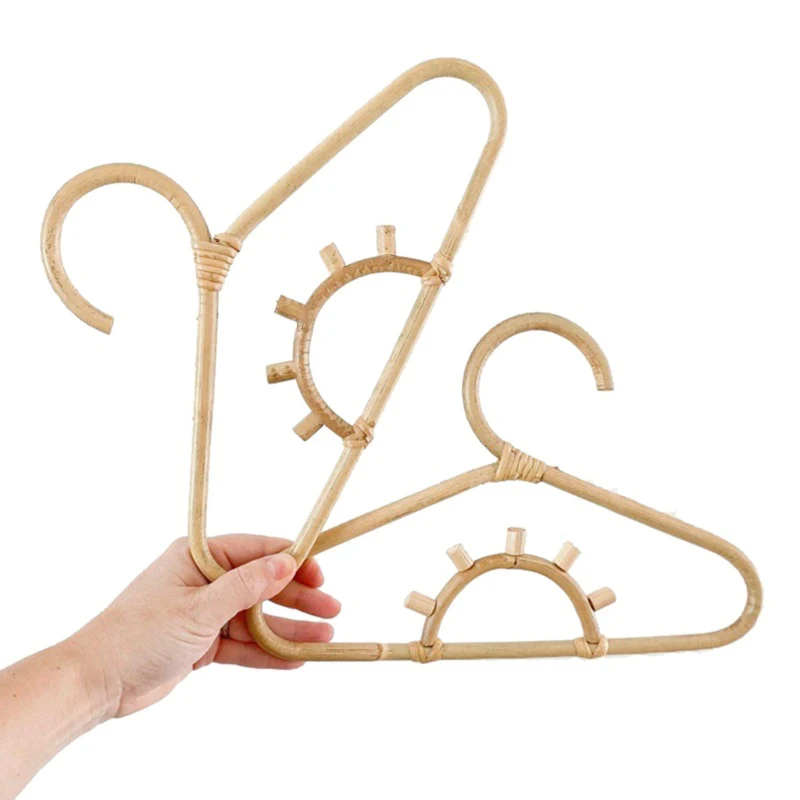 Vietnam Supplier Clothes Hangers Rattan Bamboo Wooden Hanger Baby Kids