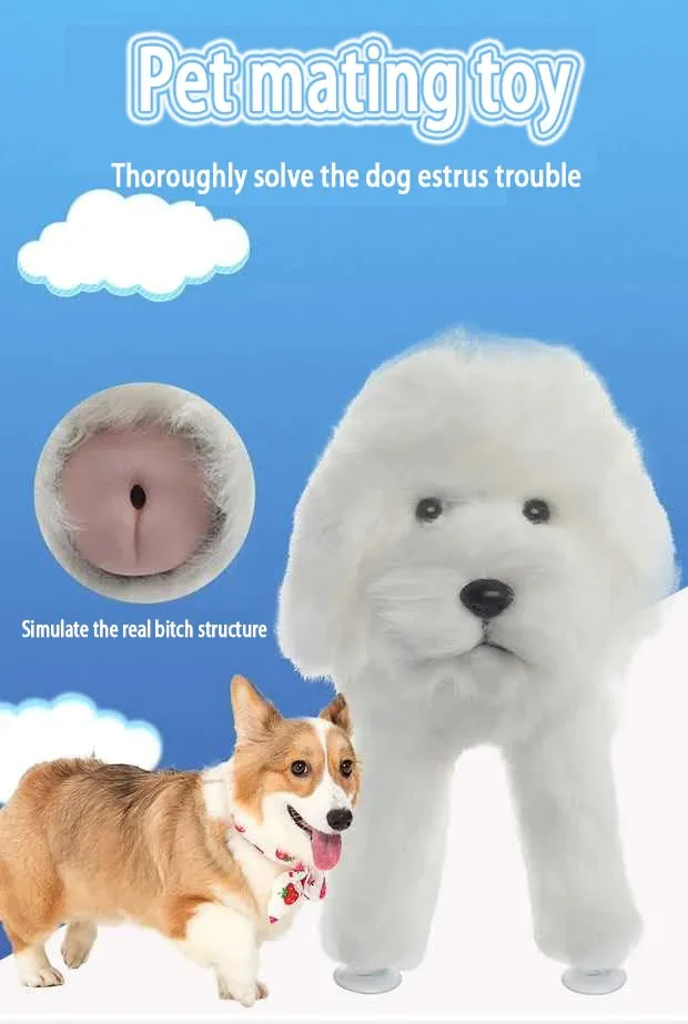 ZZYYZZ Simulation Mating Dog Toy, Male Pet Estrus Dog Toys, Dog Sleep Estrus Toy, Plush Interactive Sound Dog Toy, For Small Dogs Bulldog Teddy Dog Vent Sex Simulation,White,13cm