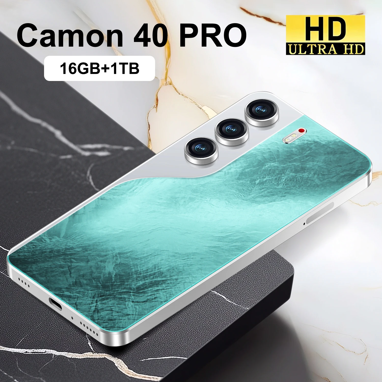 CAMON 40 Pro 5G Dual SIM Free Global 版 TECNO Camon 40 Pro 5G Android Cell Phone (12GB+256GB/GREEN