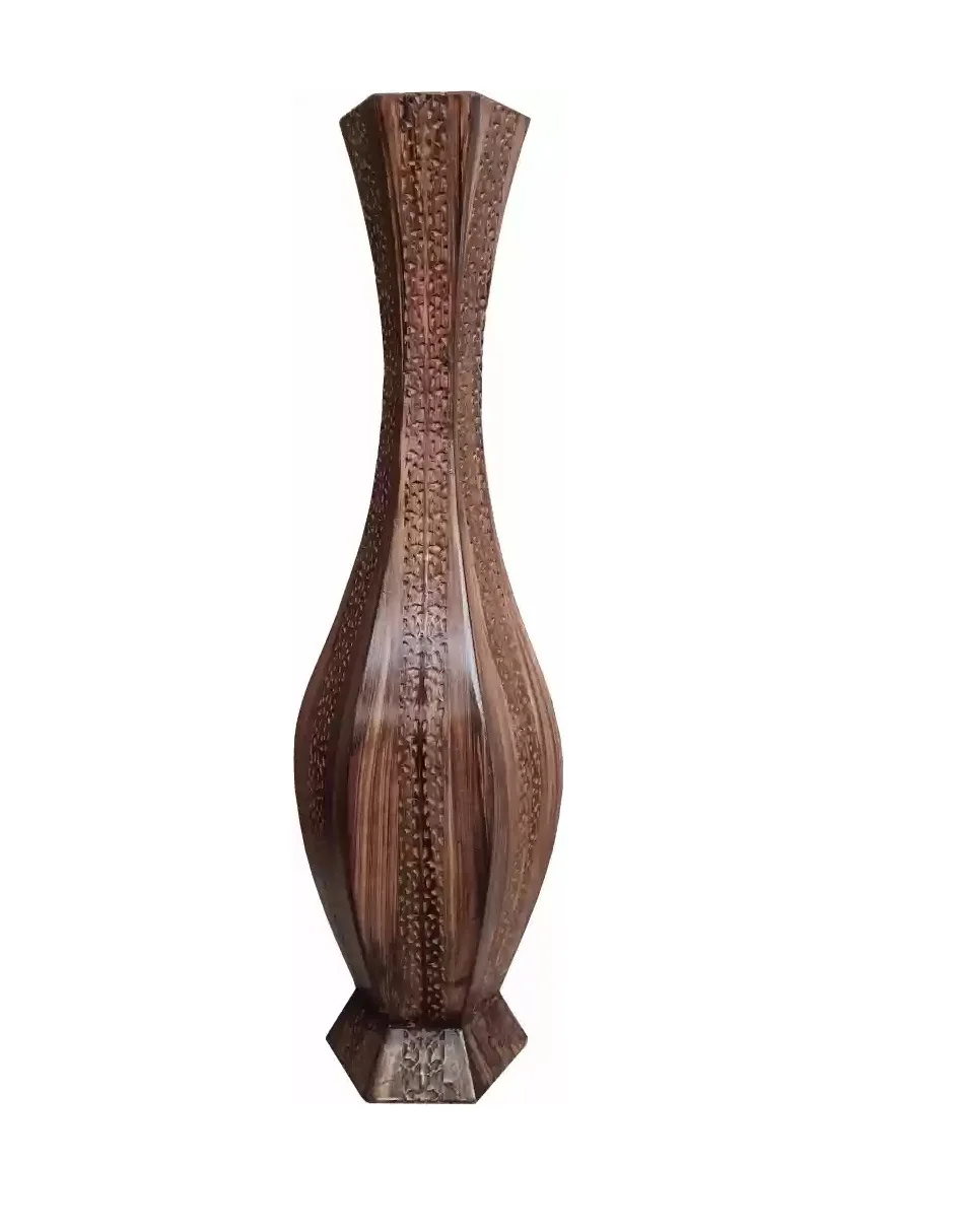 Wooden Flower Vases for Wedding Use Wholesale Custom Home Decorative Single Wood Flower Pot Holder Handicraft Top Sale