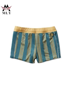 Suppliers Swimwear Sublimation Print Stripe square Cut Swim Briefs Mens Swimwear