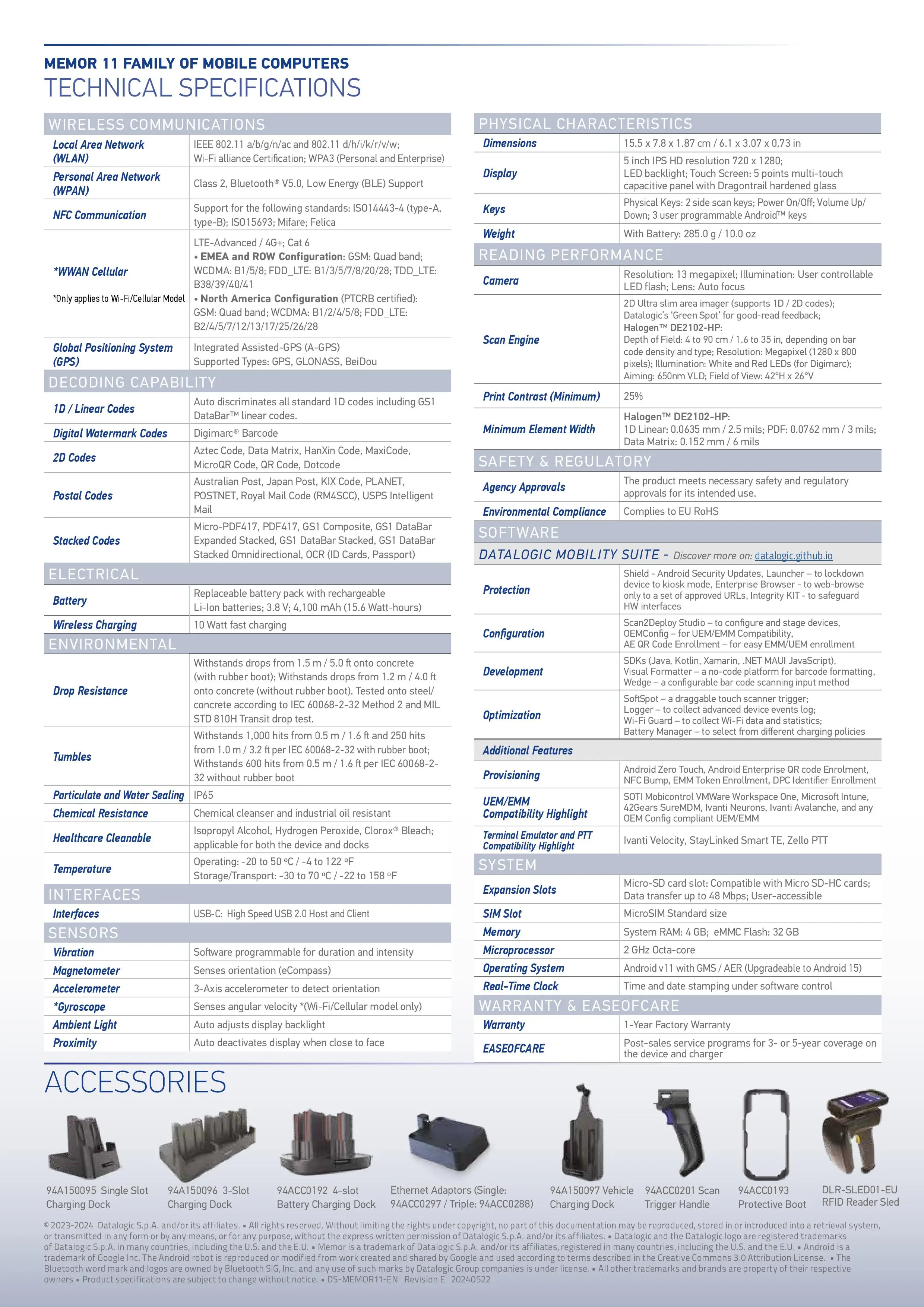 DATALOGIC MEMOR-11 Multitouch Mobile Computer with Superior Features