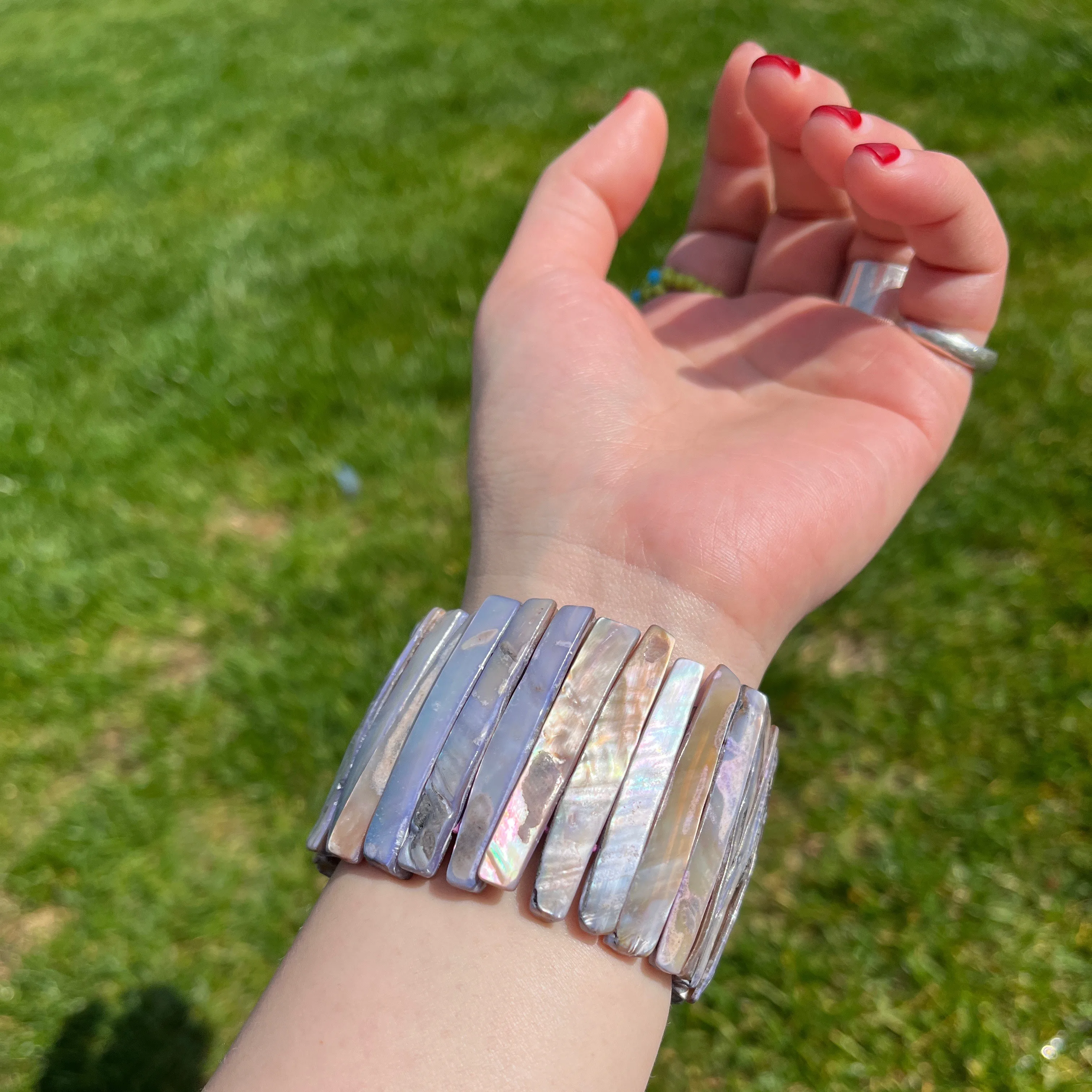 Bracciale con perline Miyuki a forma di conchiglia: gioielli aztechi impilabili - Italia