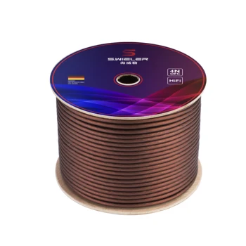 Wine-red 22AWG flexible MIC cable, low-noise shielded copper for Hifi audio, DMX & XLR compatible, 100m bulk roll