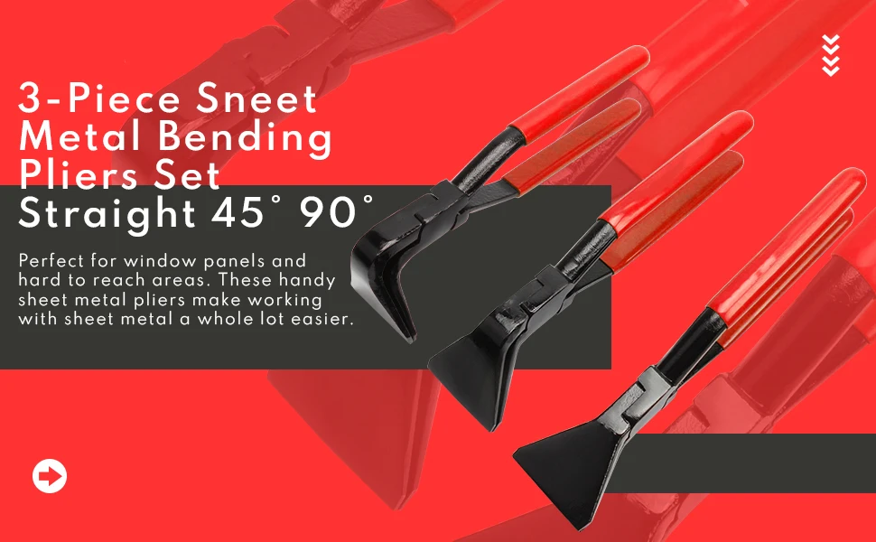 Aromanano 3piece 45& 90 Metal Bender Tool Hand Seamers Sheet Metal