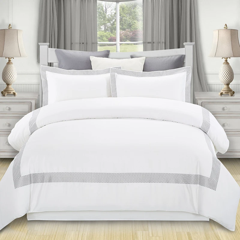 Оптовая продажа домашний текстиль Роскошный дизайнерский комплект постельного белья из 100% хлопчатобумажной ткани пододеяльник рождественское пространство количество ко Дню Святого