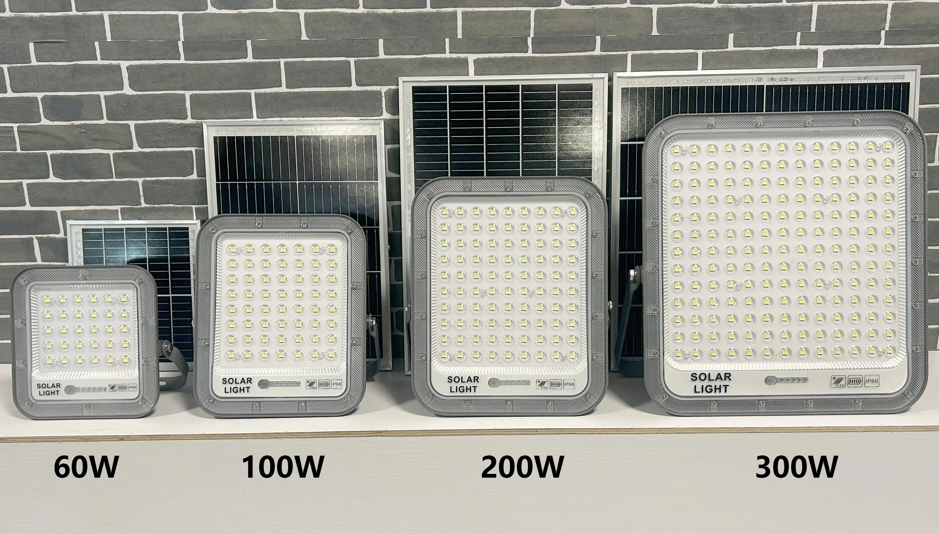 60w 100w 200w 300w LED Solar Flood Light Battery Replaceable Outdoor Waterproof