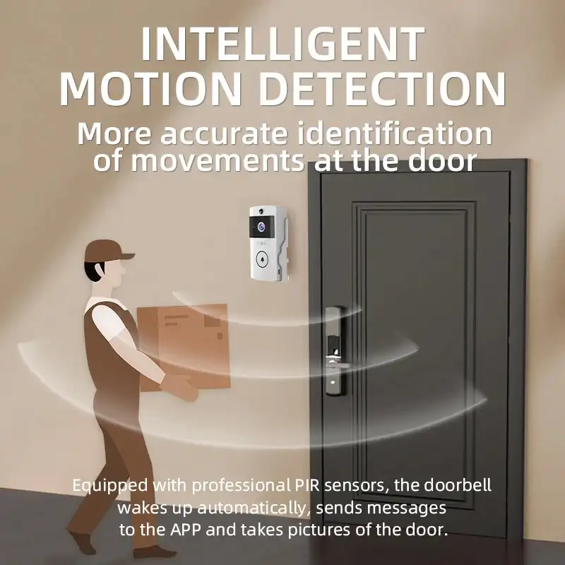 U9 Video Doorbell Visual Voice Real-time Intercom Chime HD Night Vision IP Camera WiFi Smart Alarm PIR Door Bell Home Security