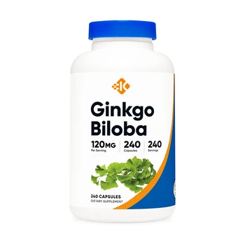 OEM Vegan Brain Function & Memory Support Pills Supplement Halal Organic Ginkgo Biloba Capsules 60mg