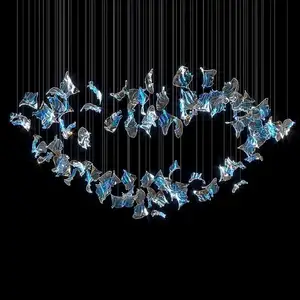 Nordic Hotel Villa Staircase Indoor Lighting Decorative Customized Modern Luxury Led Crystal Chandelier