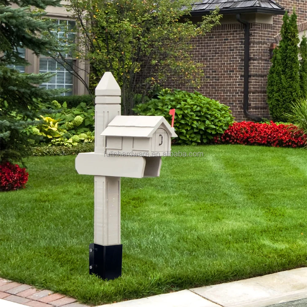 Fence Post Anchor Ground Spike Heavy Duty Black Powder Coated Fence