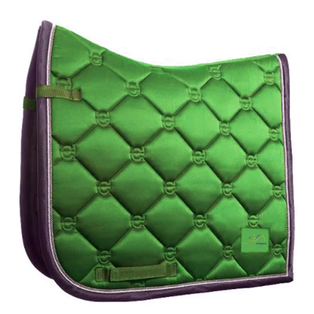 Custom Satin Fabric English Dressage Saddle Pad Cotton Saddles Pads