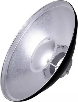 Godox 16.5inch/42cm Silver Beauty Dish Bowens Mount Reflector With White Diffuser, Light Modifier for Bowens Mount Studio detail image