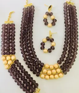 24K Gold Plated Imitation Vintage Dubai Fashion Jewelry Set Earrings Bangles Combs Brooches in Copper Material for USA