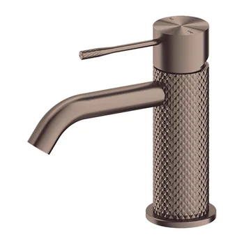 Plated Knurled Design Water Tap Bathroom Solid Brass basin knurling faucet Sink Faucet Knurled Mixer Tap