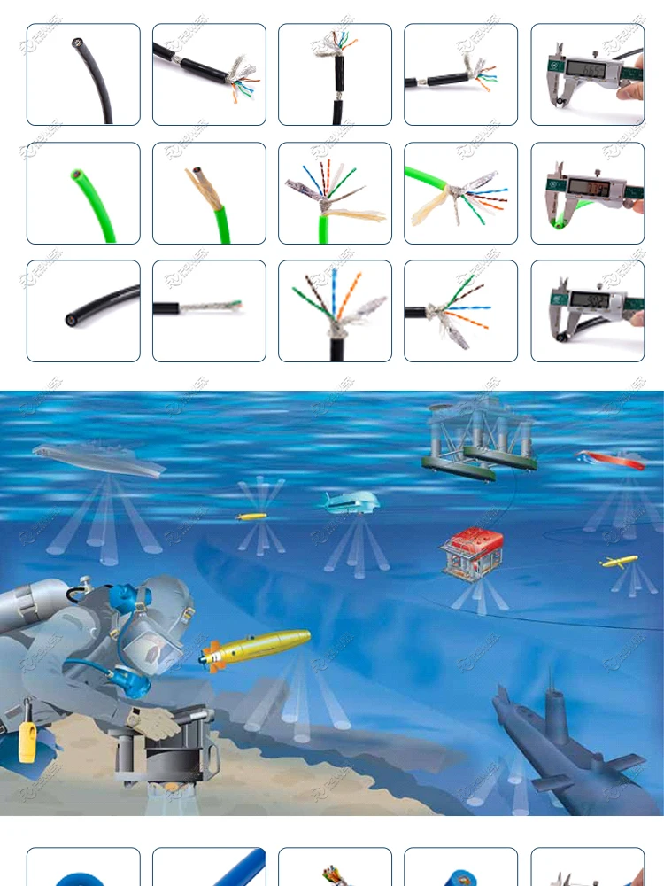 Electrical 2 Core And Rs485 Signal Wires Underwater Hybrid Cable - Buy ...