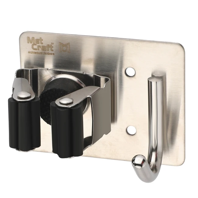 Metcraft Selfadhesive Wall Mounted Mop Organizer Holder Brush Broom