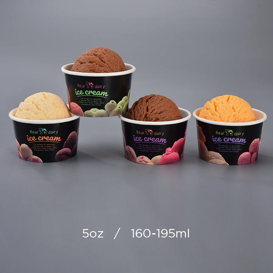 Customizable Paper Ice Cream Cups - Eco-Friendly & Stylish
