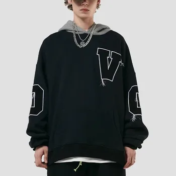 High Quality Heavyweight Custom Vintage Oversized Terry Men Patch Up For Cut And Sew Plus Size Men's Hoodies&Streetwear